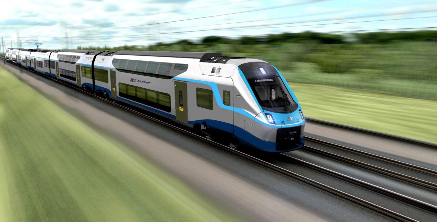 Wizualizacja przedstawia piętrowe pociągi, które PKP Intercity ma dostarczyć Alstom