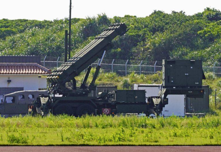 Na zdjęciu z czerwca 2023 r. japoński Patriot PAC-3 na Yonaguni