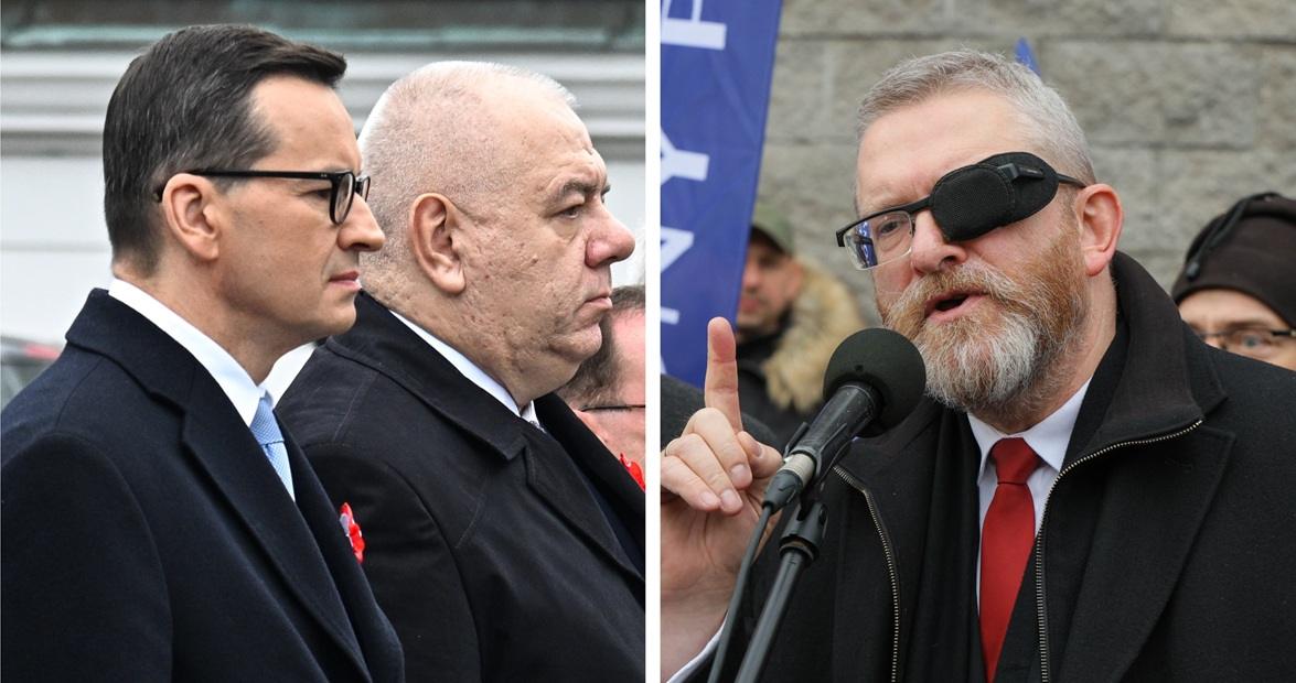 Mateusz Morawiecki chce walczyć o wyborców centrowych. Jacek Sasin coraz bardziej otwarcie mówi o ewentualnej współpracy PiS-u w Grzegorzem Braunem.