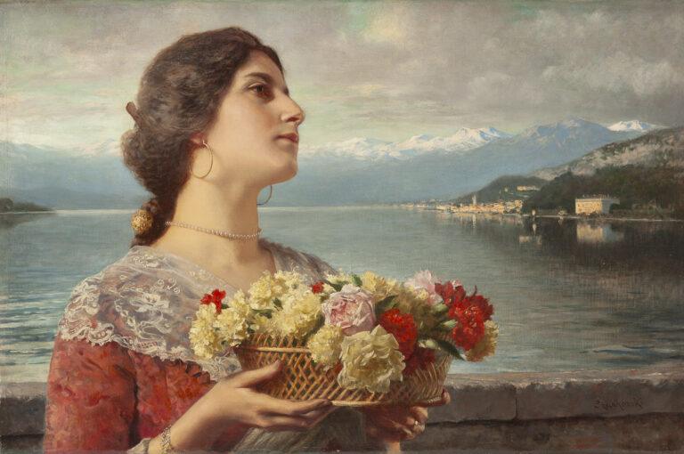 Obraz Władysława Czachorskiego "Kwiaciarka"