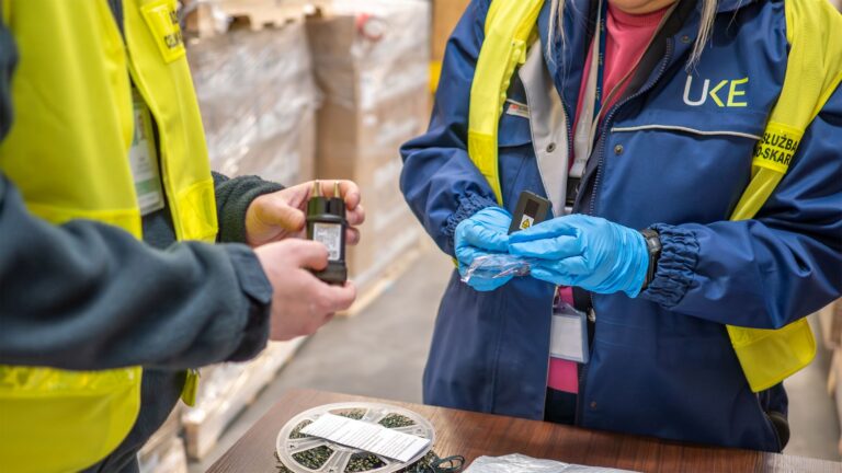 Urzędnicy Krajowej Administracji Skarbowej przeprowadzają kontrolę paczek z zagranicznych platform e-commerce