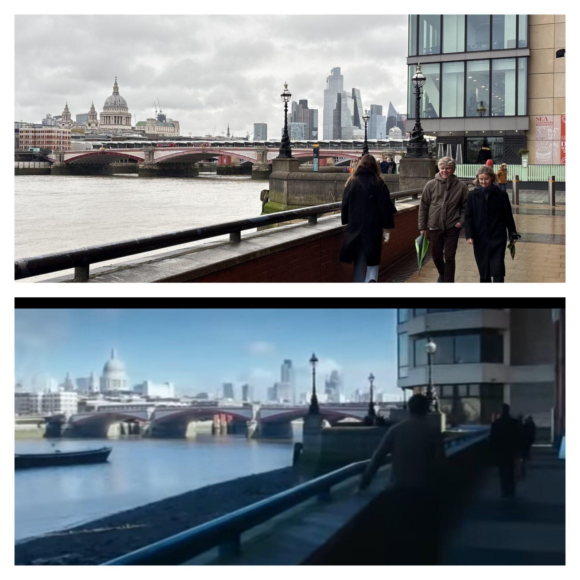 Londyn, miejsce z filmu "to właśnie miłość", wczoraj i dziś.