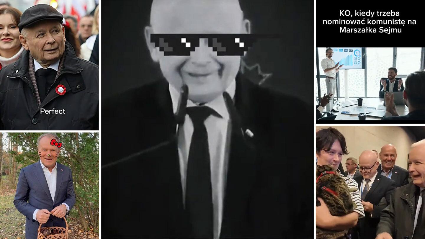 Zrzuty ekranu z konta Prawa i Sprawiedliwości na TikToku