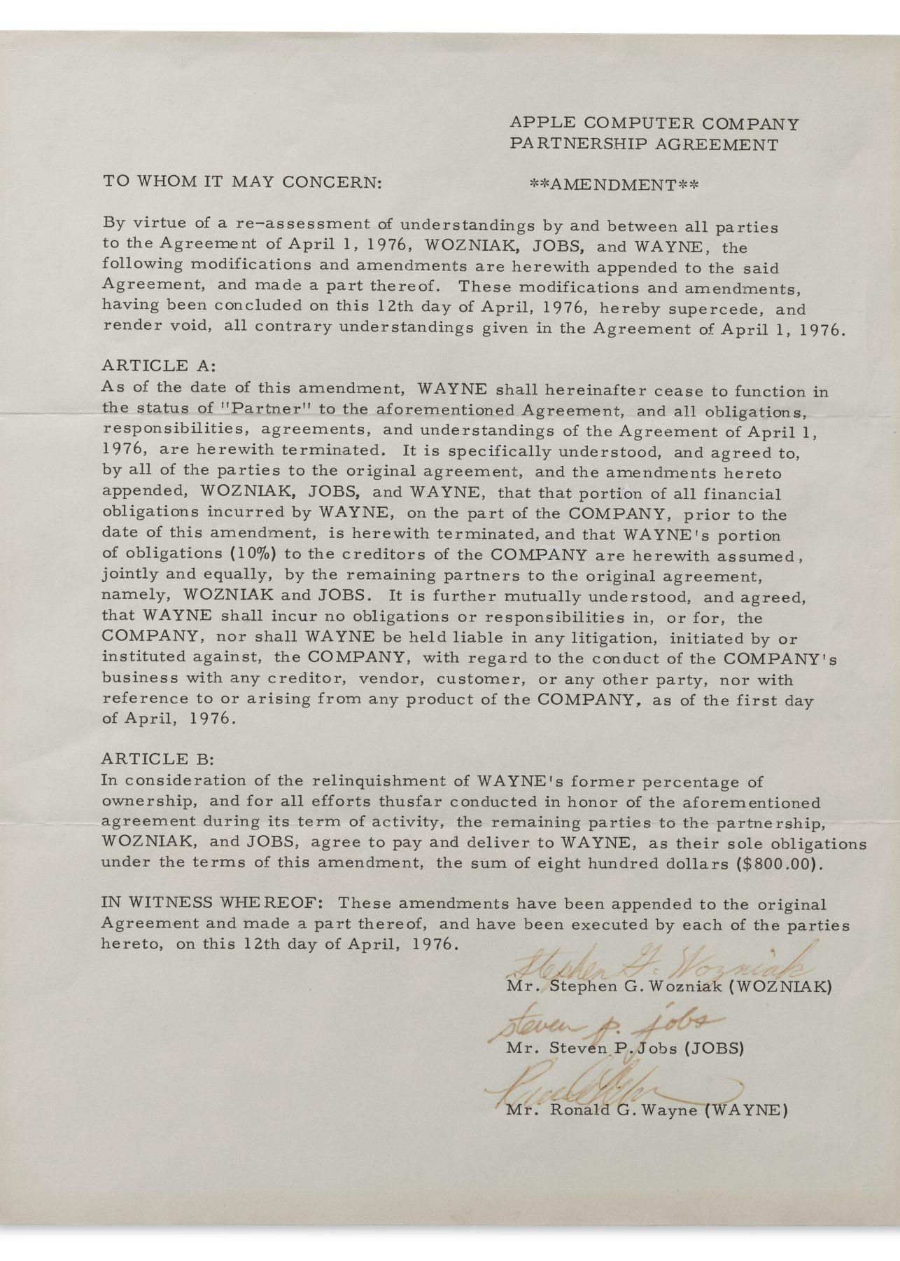 Umowa powstania Apple