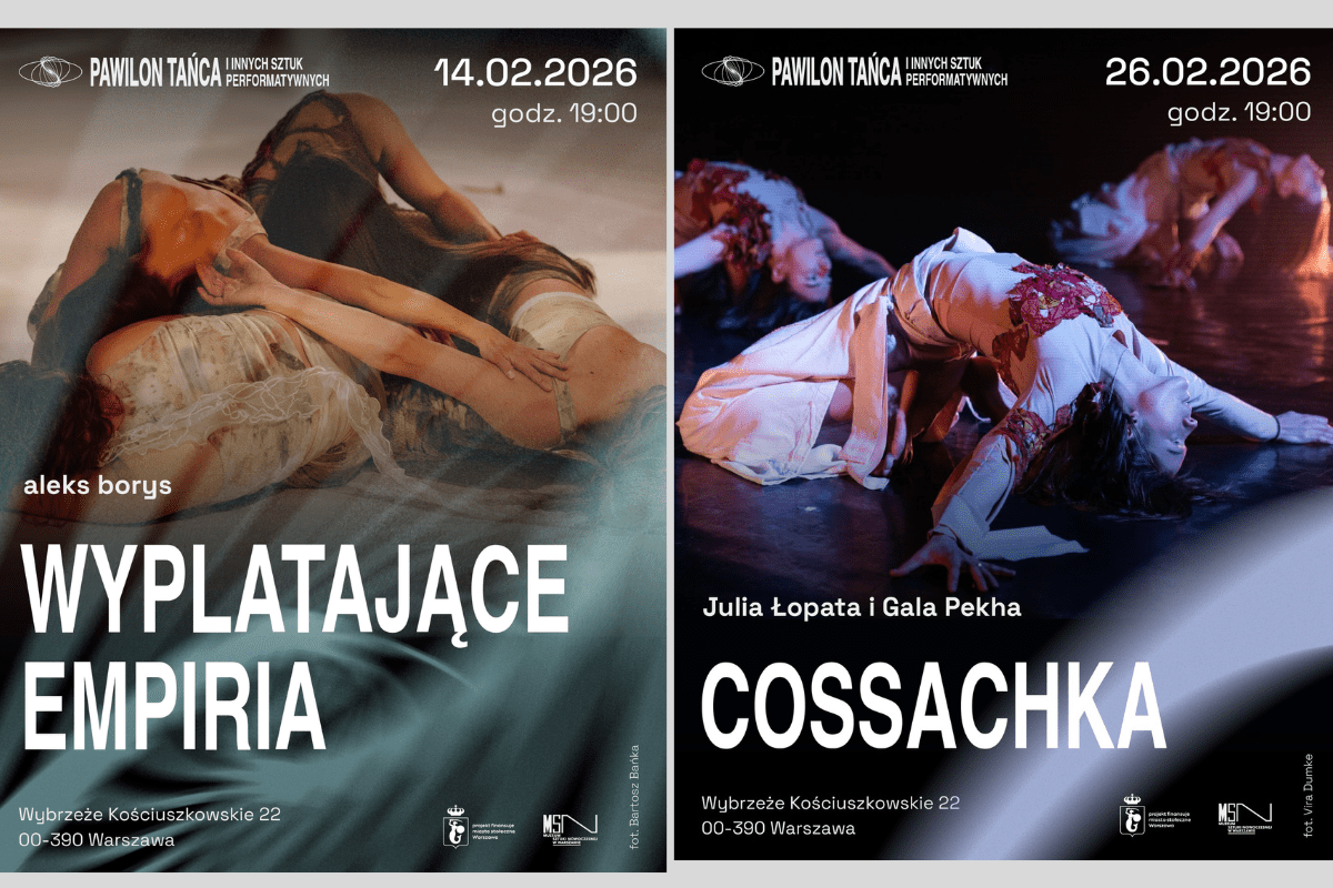 Z lewej Paweł Sakowicz w „Storm" oraz „My fierce ignorant step" – spektakl otwarcia.