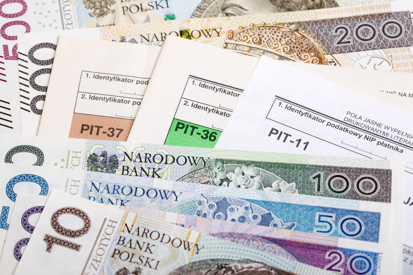 Polish tax returns on the background of Polish money