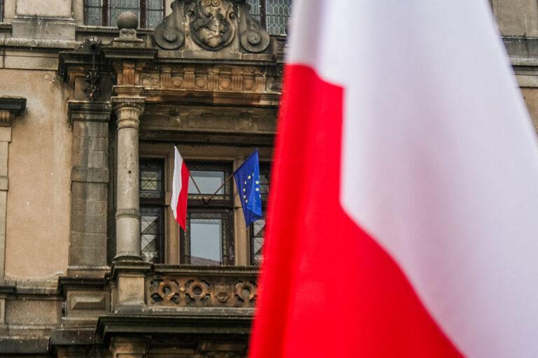 Polish and EU flag