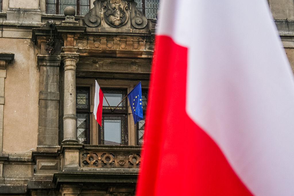 Polish and EU flag