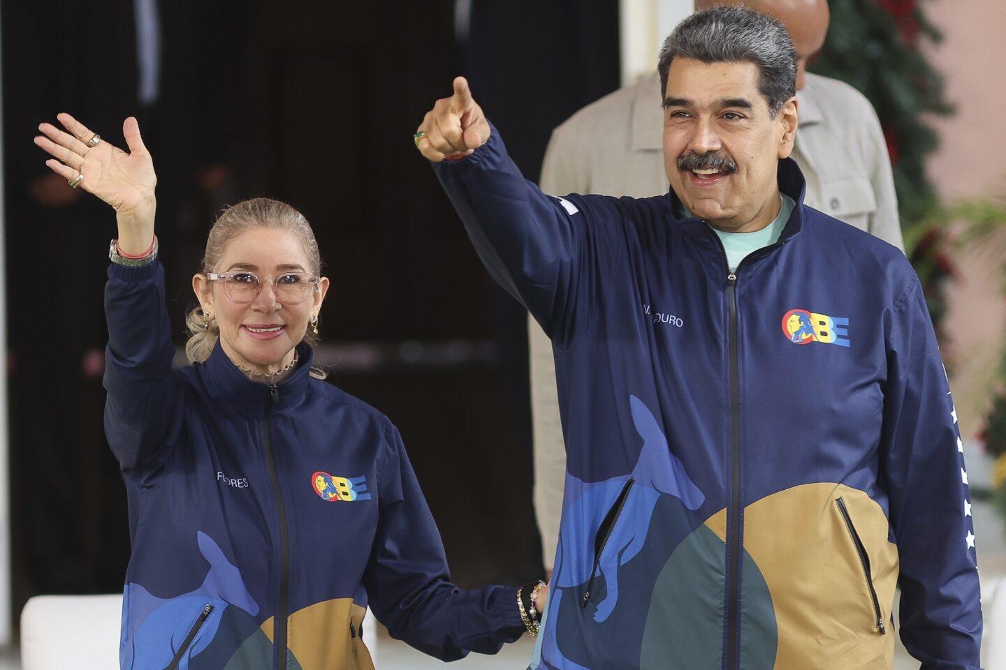 Prezydent Wenezueli Nicolas Maduro wraz z żoną Cilią Flores