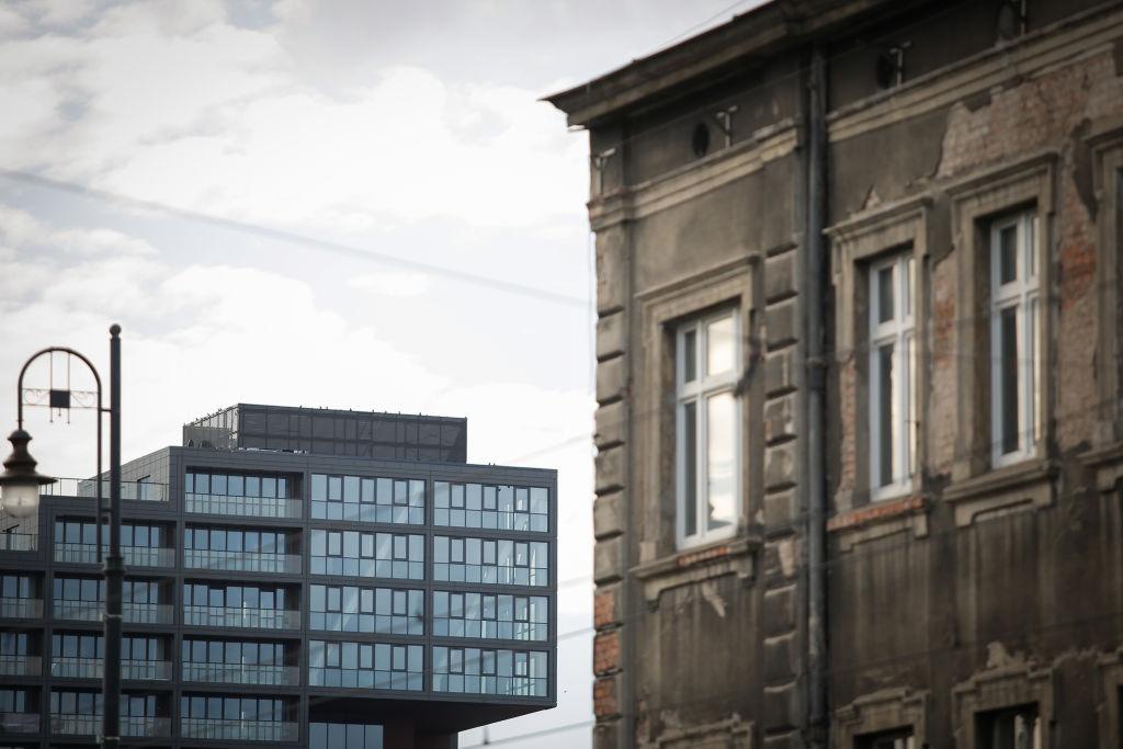 old and new buildings next to each other