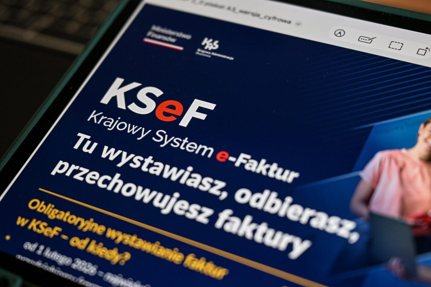 Informacja o KSeF na tablecie