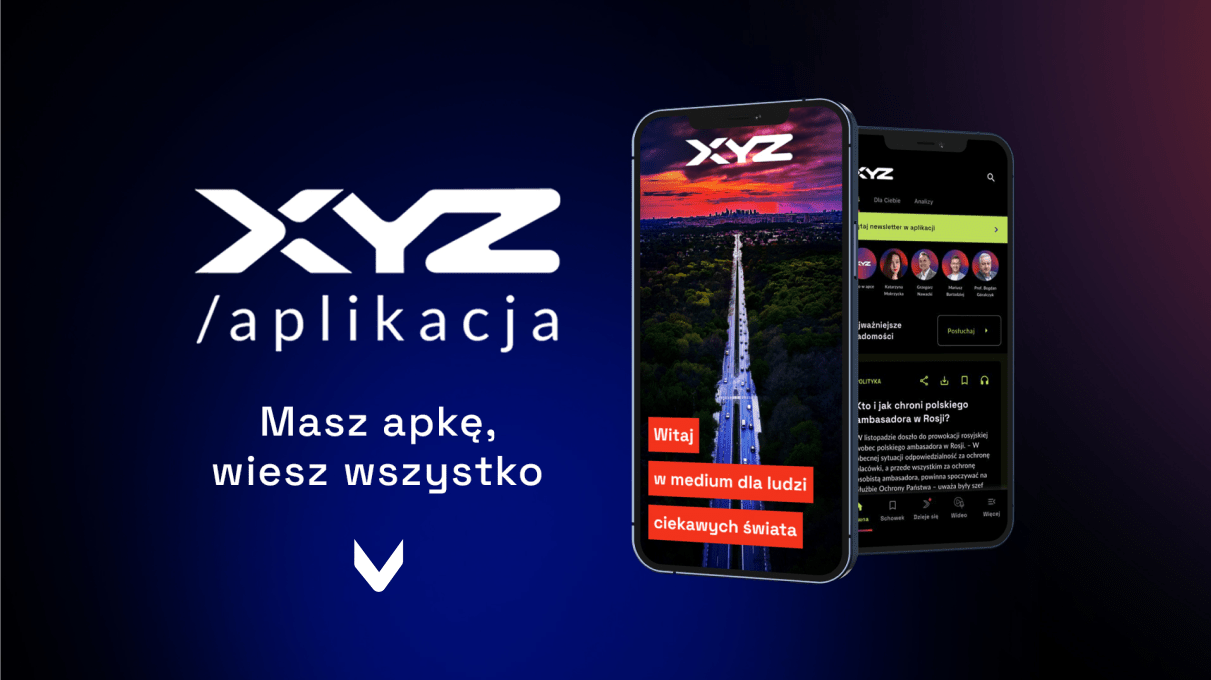 Ekran prezentujący stronę główną aplikacji mobilnej XYZ
