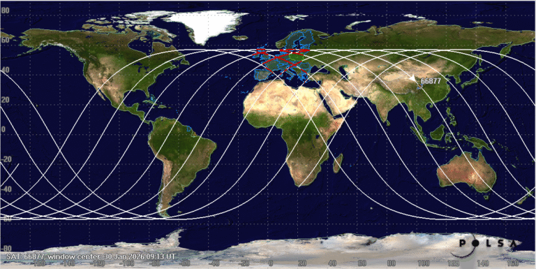 Trajektoria chińskiego obiektu kosmicznego, który może wejść w atmosferę nad Europą