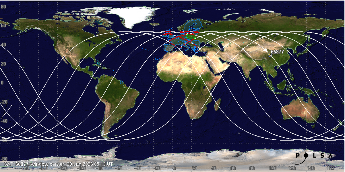 Trajektoria chińskiego obiektu kosmicznego, który może wejść w atmosferę nad Europą