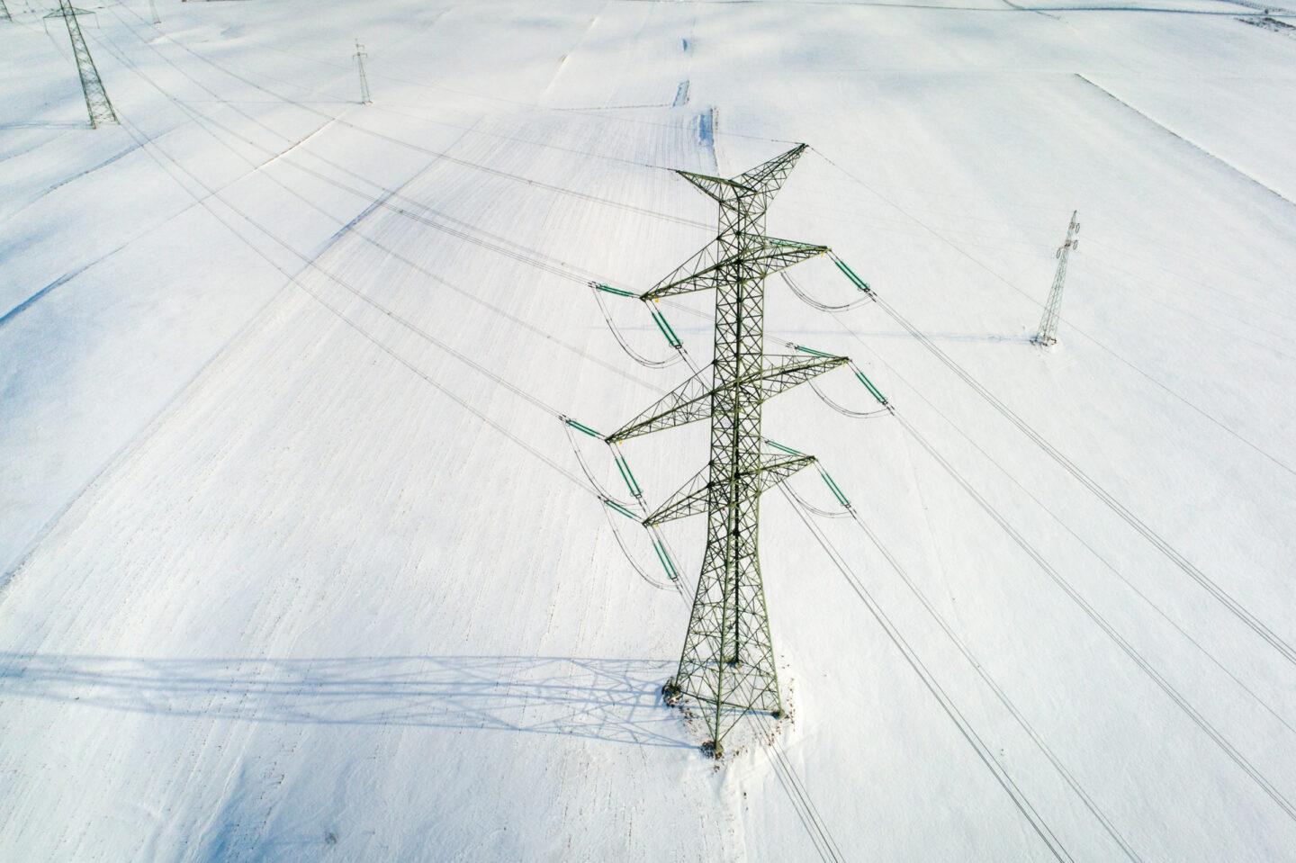 Sieć energetyczna zimą