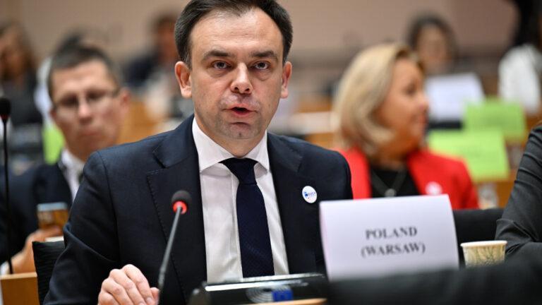 Minister finansów Andrzej Domański na posiedzeniu Komisji Rynku Wewnętrznego i Ochrony Konsumentów IMCO