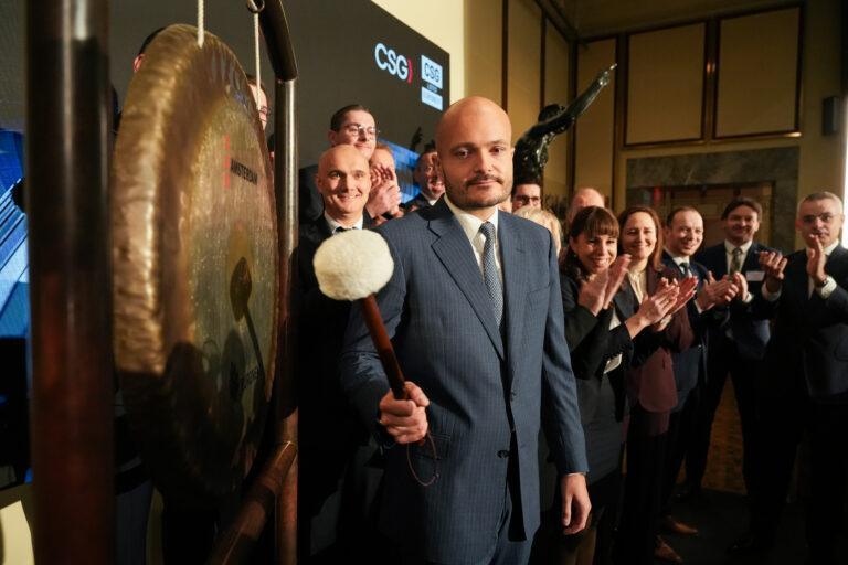 Michal Strnad, prezes i główny akcjonariusz CSG podczas debiutu giełdowego tej spółki w Amsterdamie.