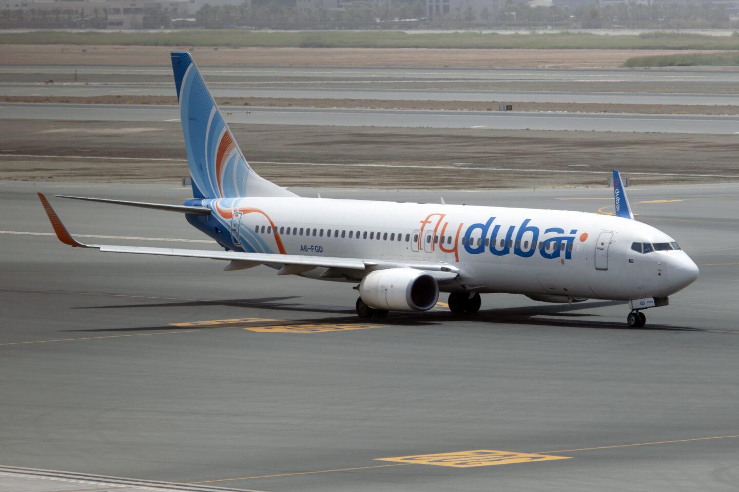 Na zdjęciu Boeing 737-800 linii lotniczych flydubai