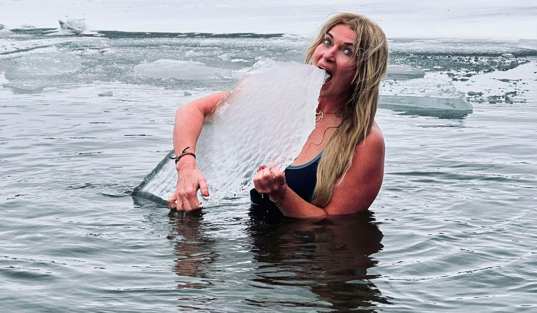 Agnieszka Stachowiak, jedna z najbardziej znanych polskich pływaczek lodowych