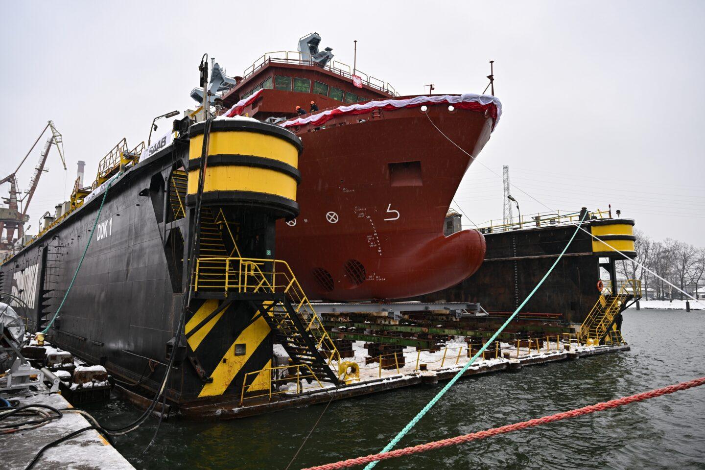 Wodowanie okrętu ORP Henryk Zygalski