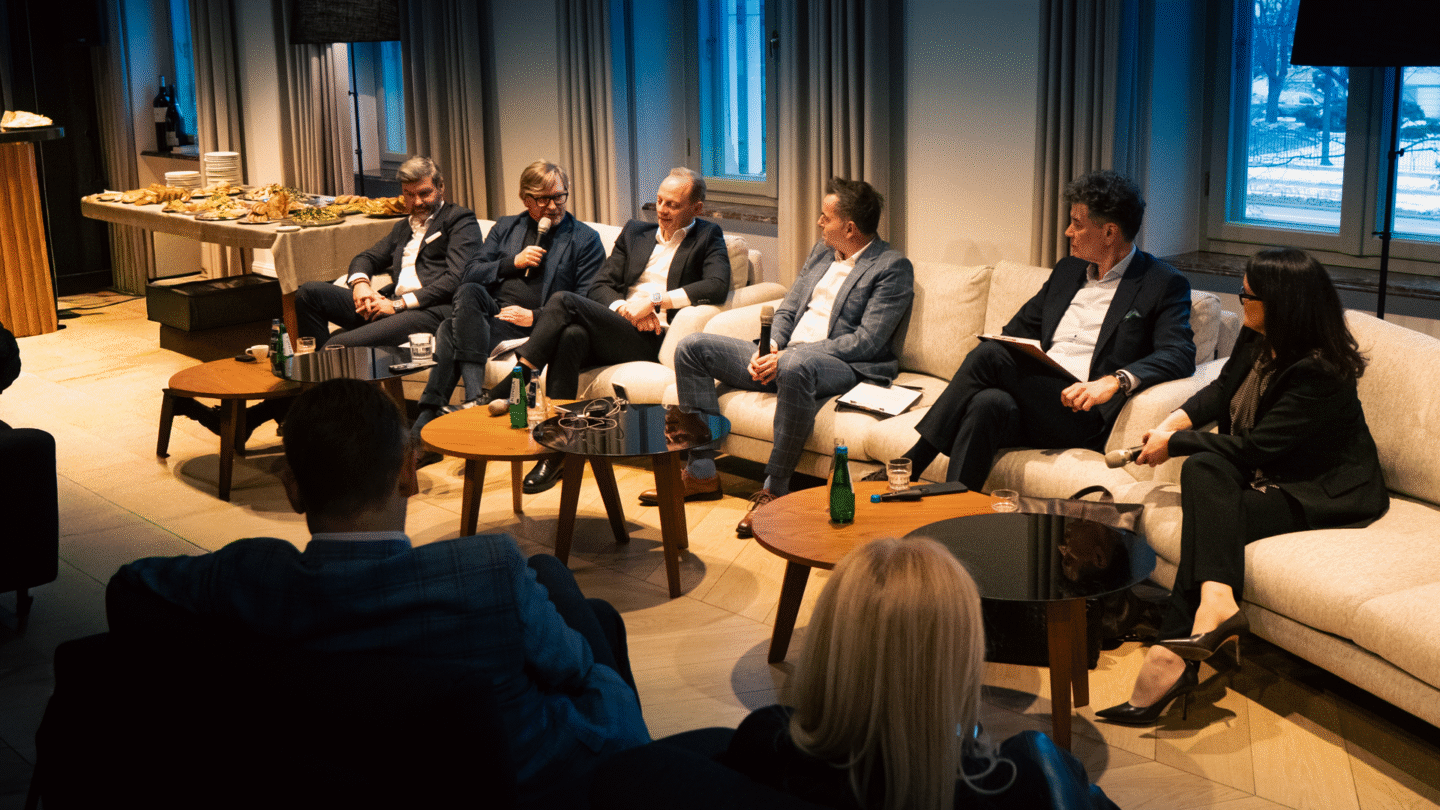 Debata w Polskiej Radzie Biznesu. Od lewej: Krzysztof Krawczyk, Dariusz Grzeszczak, Szymon Midera, Grzegorz Nawacki, Michał Mastalerz, Iwona Szylar