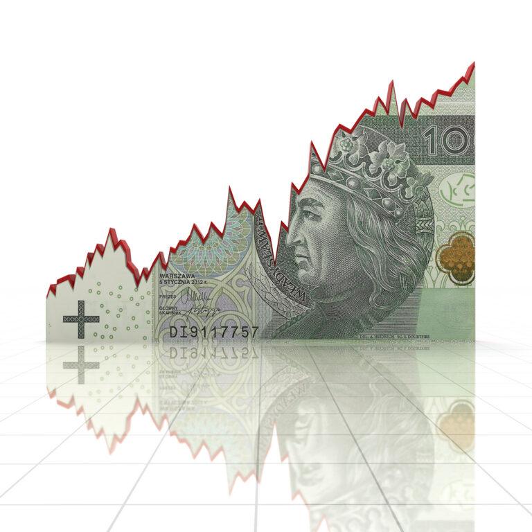 Polish zloty money finance growth chart graph