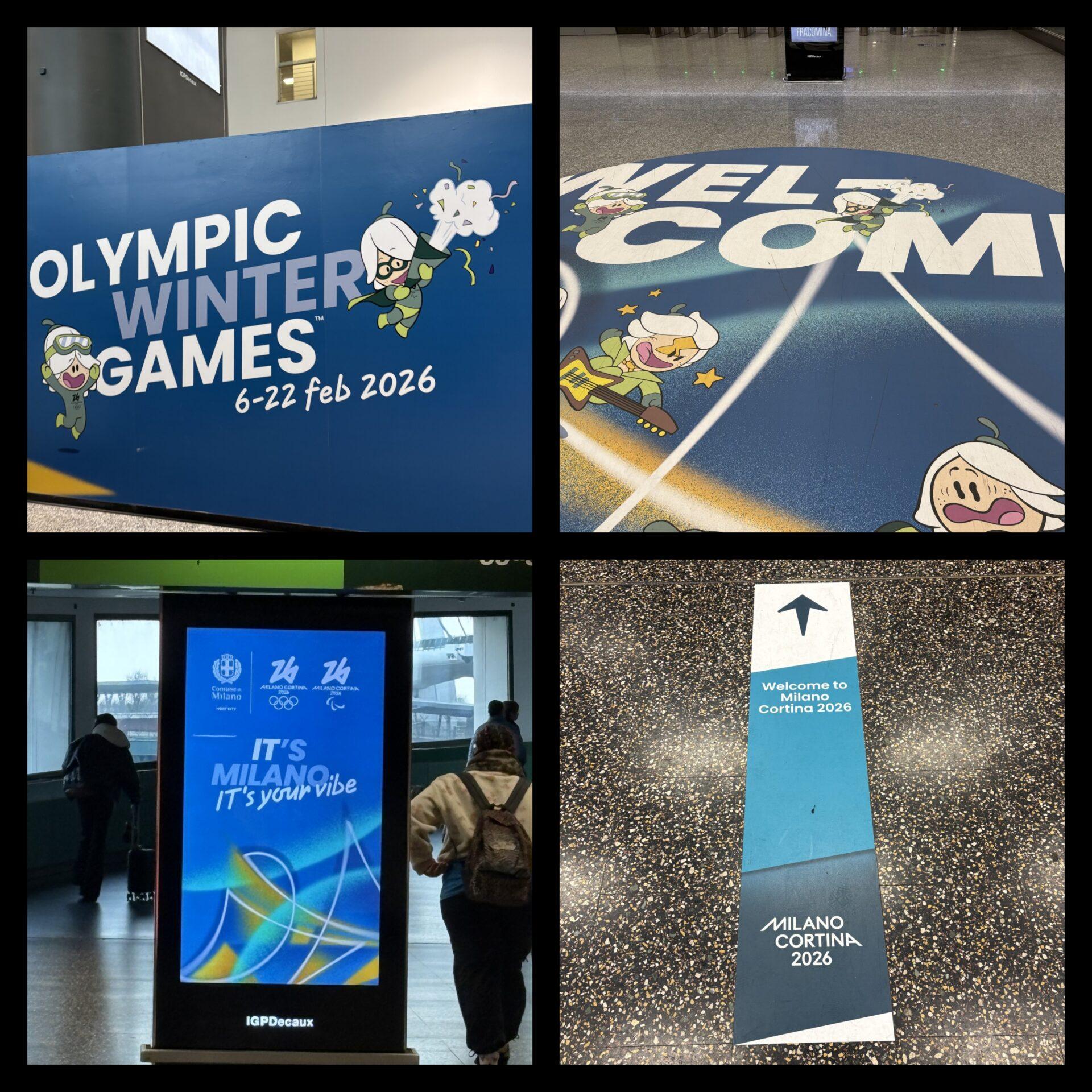 Banery witające kibiców na igrzyskach.