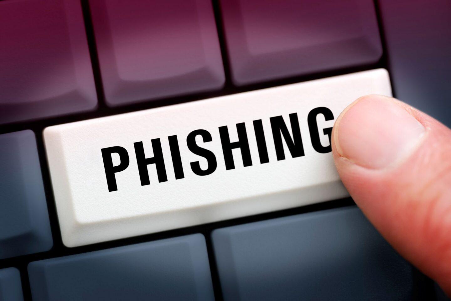 Klawiatura komputera z klawiszem phishing
