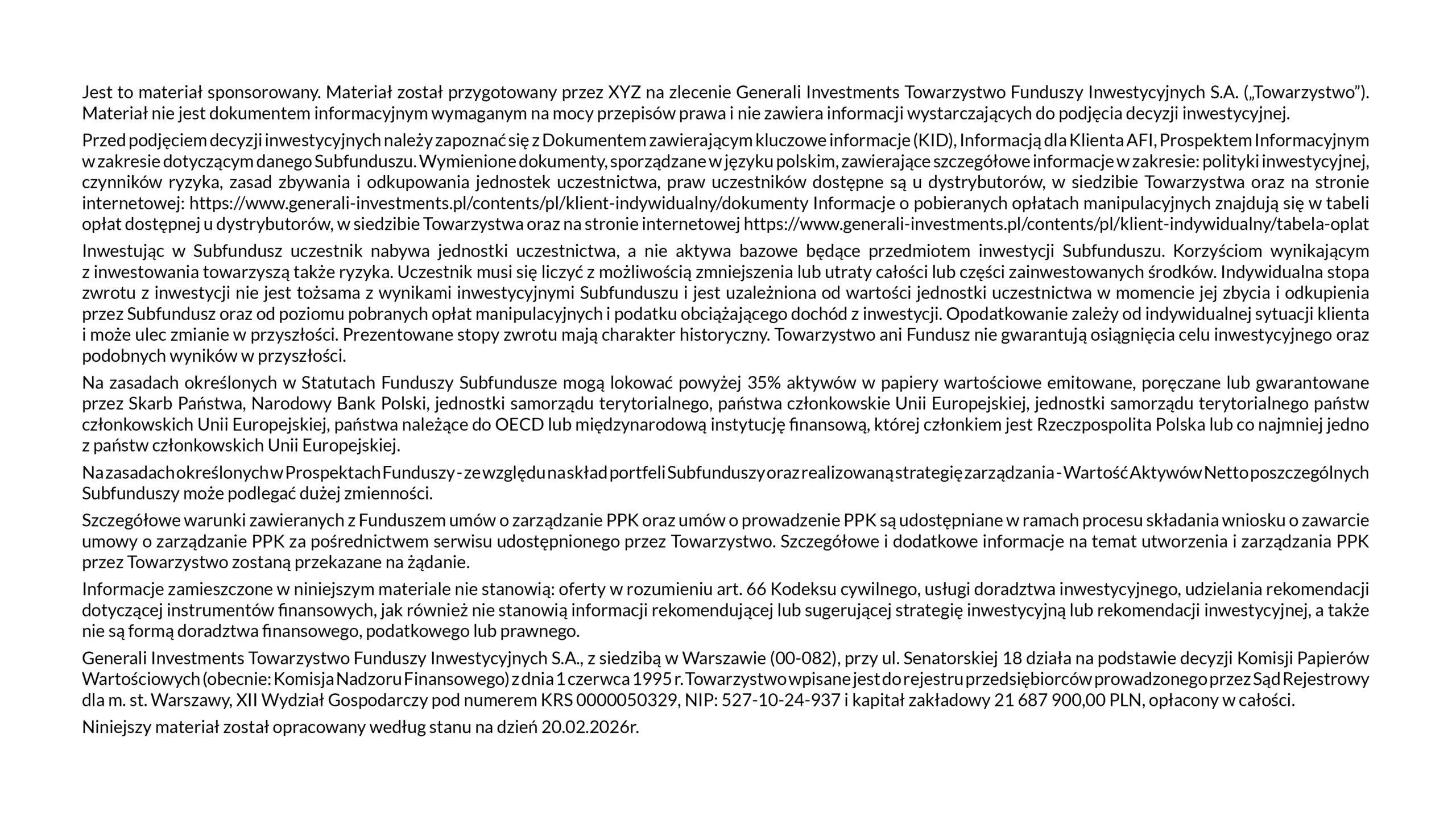 Klauzula Generali Investments