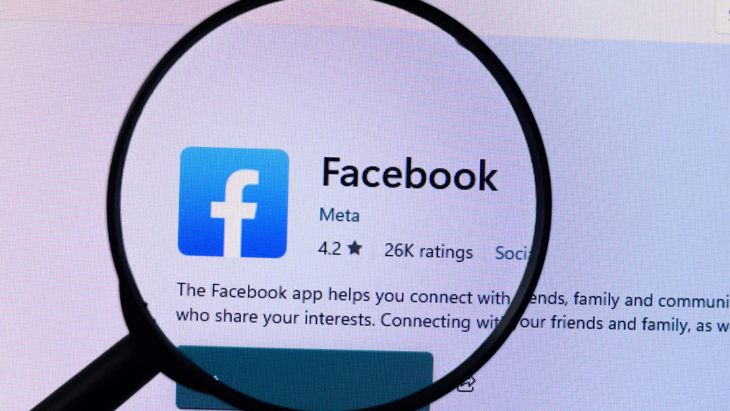 Widok na logo Facebooka w Microsoft app store