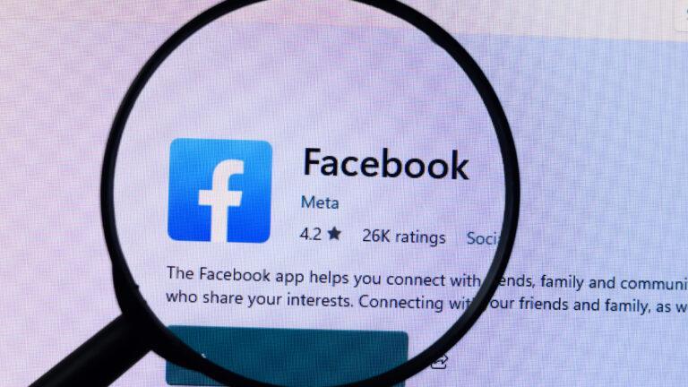 Widok na logo Facebooka w Microsoft app store