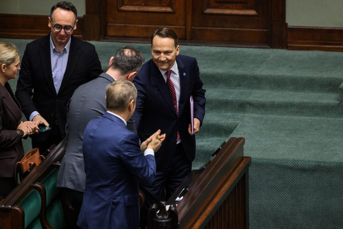 Radosław Sikorski podczas wygłaszania exposé w sejmie