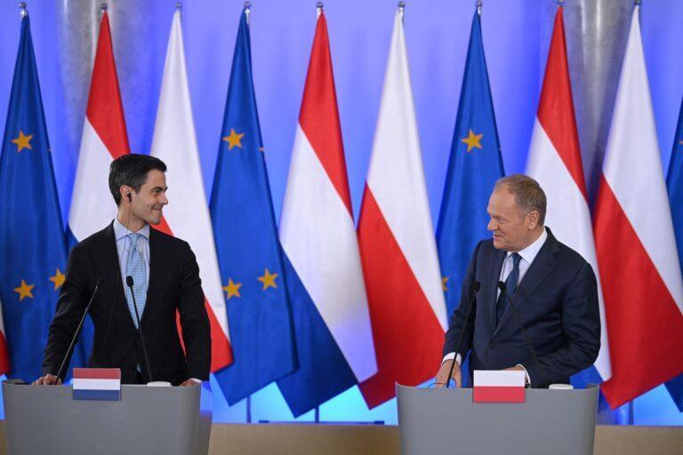 Premier Donald Tusk i premier Holandii Rob Jetten