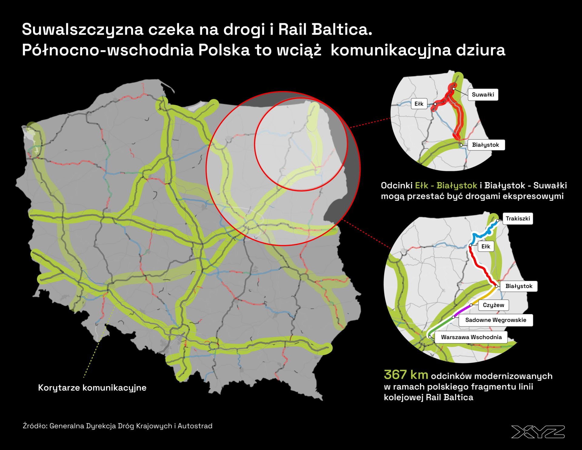 Sporne odcinki na mapie