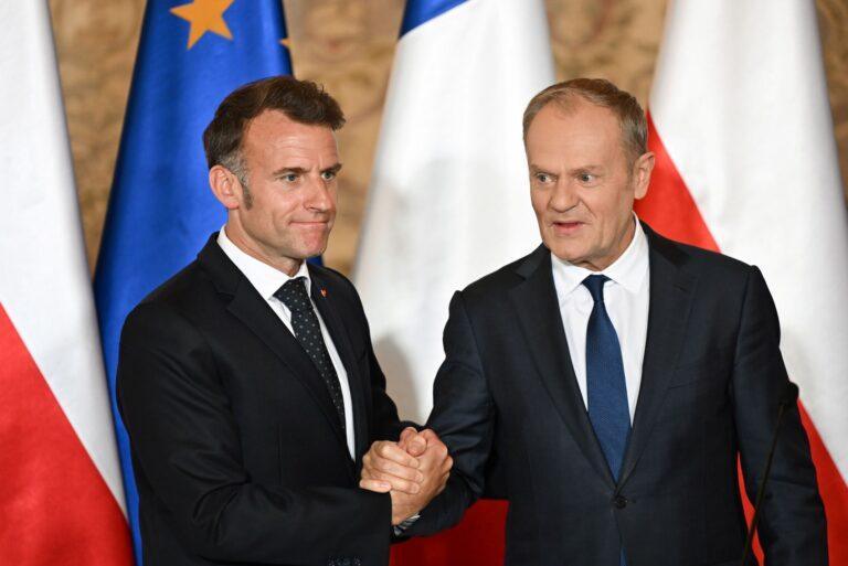 Donald Tusk i Emmanuel Macron
