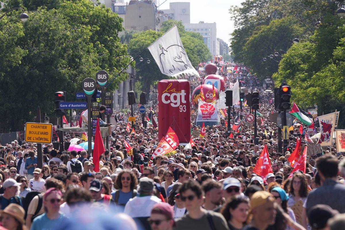 demonstracja z okazji 1 maja, Paryż, 2025 rok.