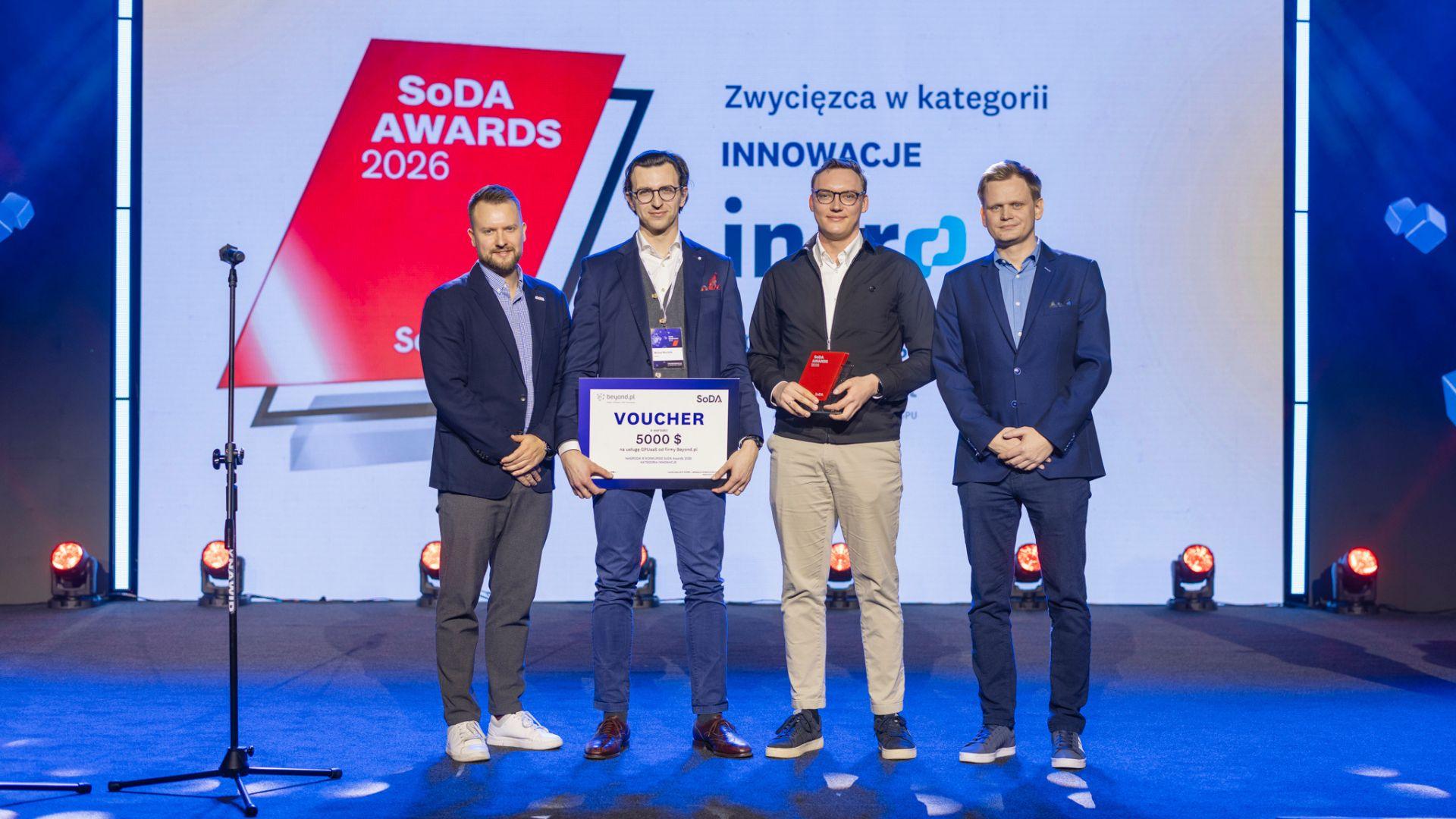 Firma Incro odbierająca nagrodę podczas SoDA Conference 2026