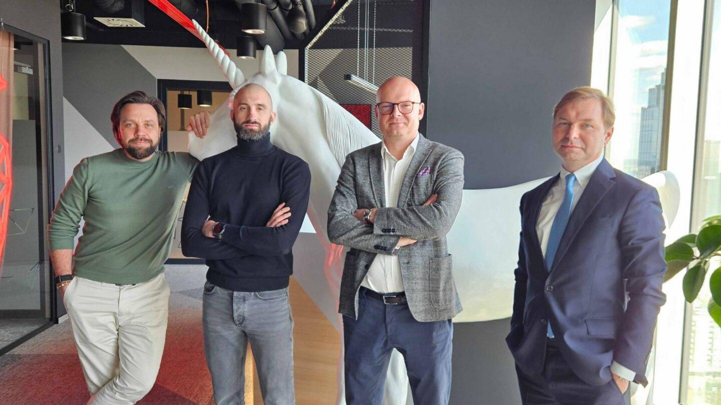 Maciej Marszałek, Jędrzej Iwaszkiewicz (COO The Heart), Marek Tomczuk (CEO Defence Production Hub), Dominik Wieliński.