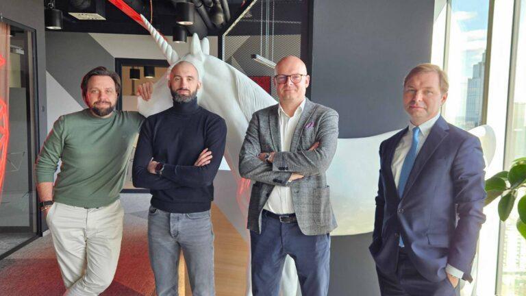 Maciej Marszałek, Jędrzej Iwaszkiewicz (COO The Heart), Marek Tomczuk (CEO Defence Production Hub), Dominik Wieliński.