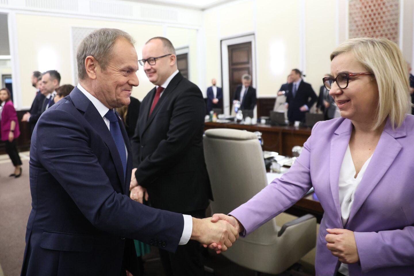 Premier Donald Tusk, ministra klimatu Paulina Hennig-Kloska