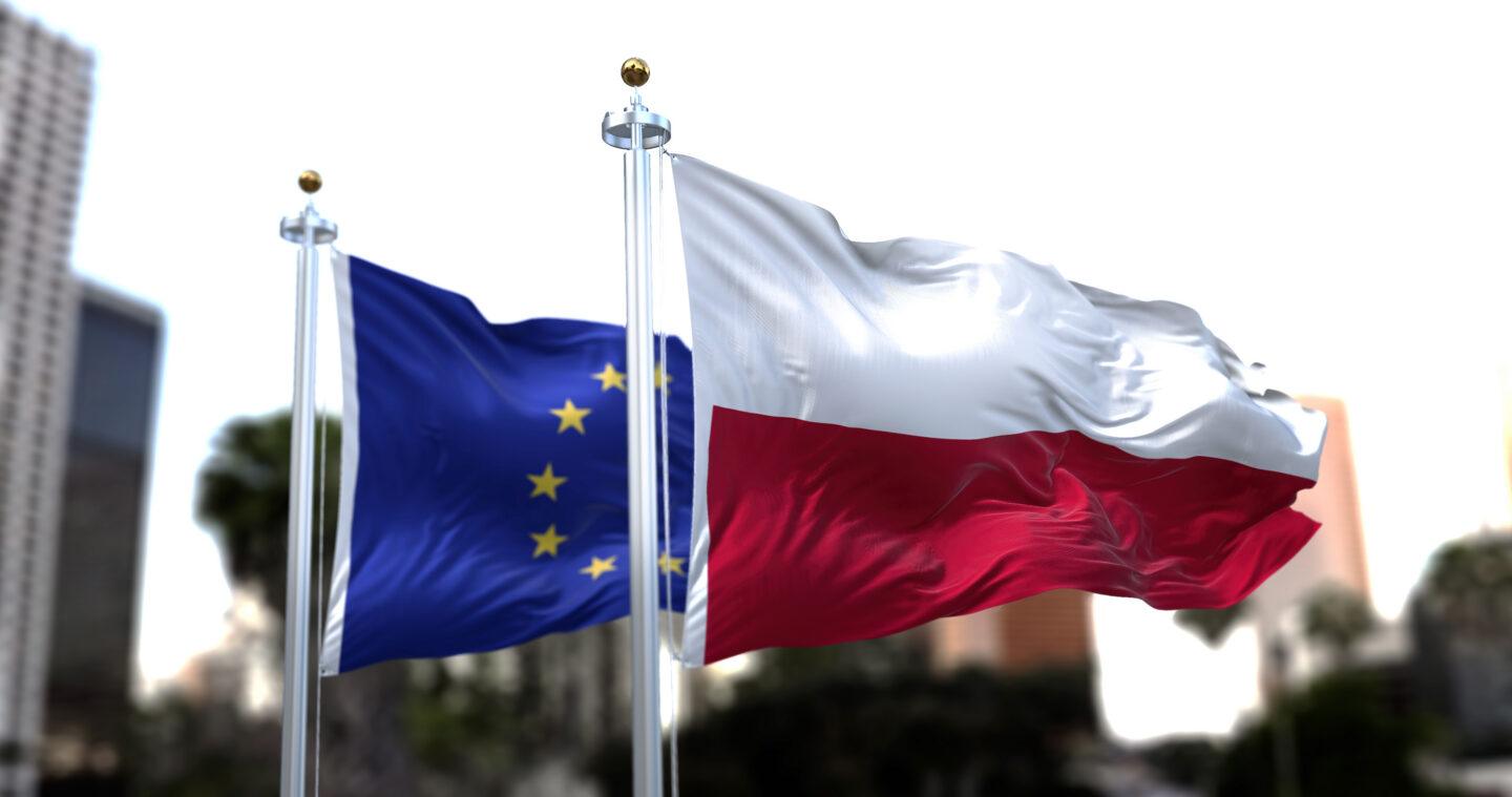 flagi Polski i Unii Europejskiej