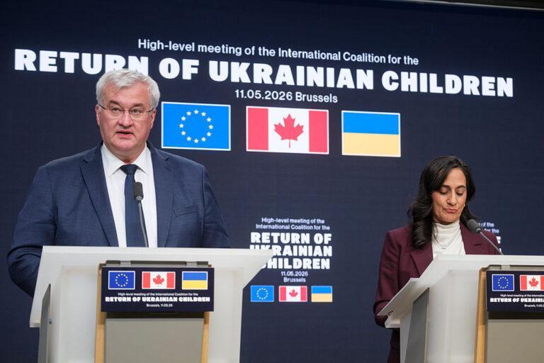 Minister Sybiha w trakcie przemówienia