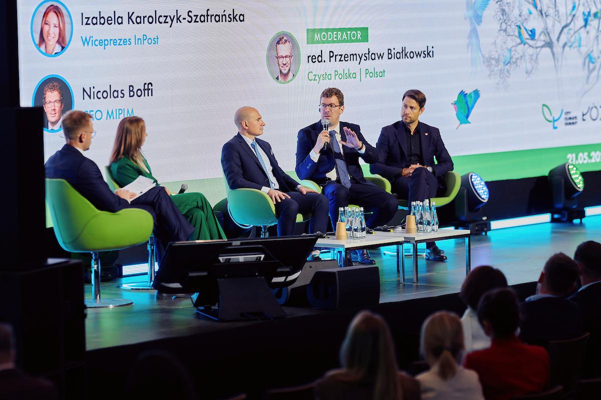  minister energii Miłosz Motyka, Luiz Hanania (prezes Grupy Veolia Polska), Izabela Karolczyk-Szafrańska (wiceprezes InPost), Hanna Zdanowska (prezydent Łodzi), Nicolas Boffi (CEO MIPIM)