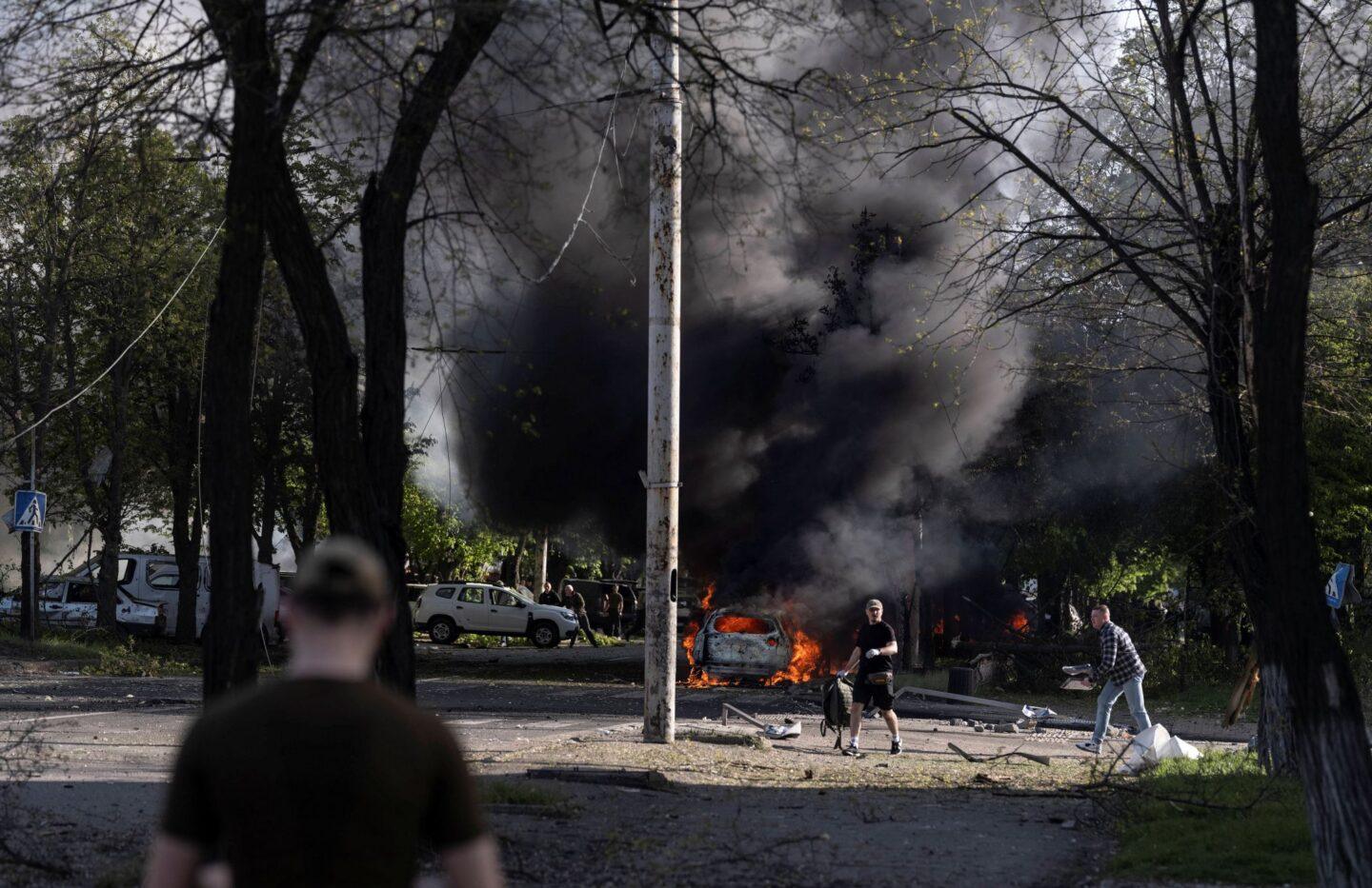 Zniszczenia po rosyjskim ataku na Kramatorsk