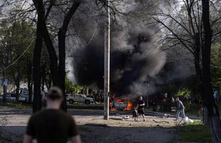 Zniszczenia po rosyjskim ataku na Kramatorsk