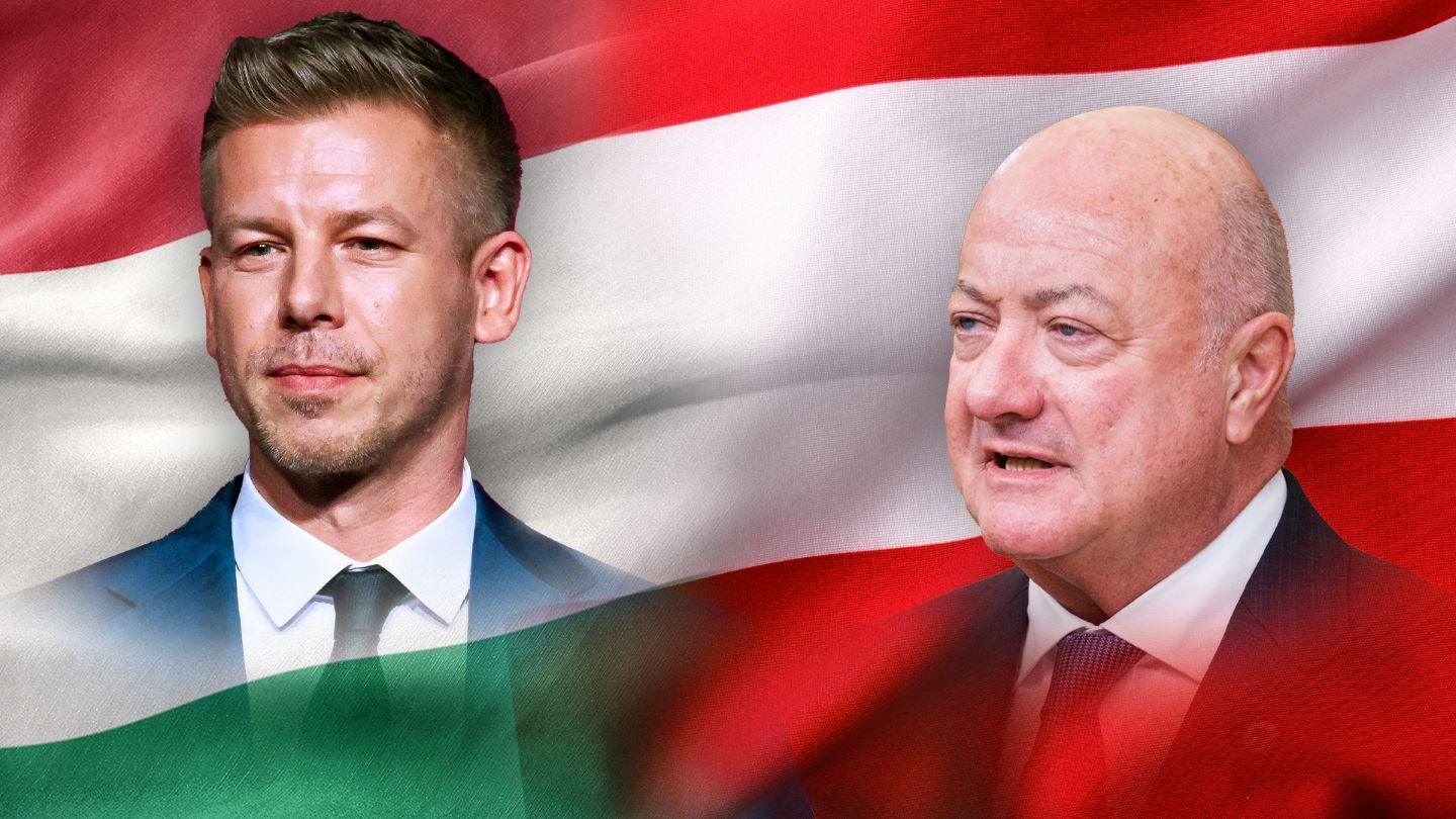 Peter Magiar, premier Węgier, i Christian Stocker, kanclerz Austrii.