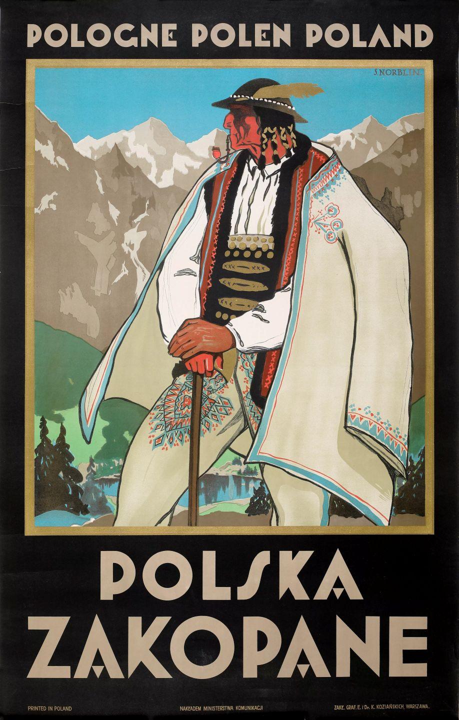 Plakat turystyczny „Polska. Zakopane” autorstwa Stefana Norblina, ok 1925 r., z kolekcji Muzeum Plakatu w Wilanowie