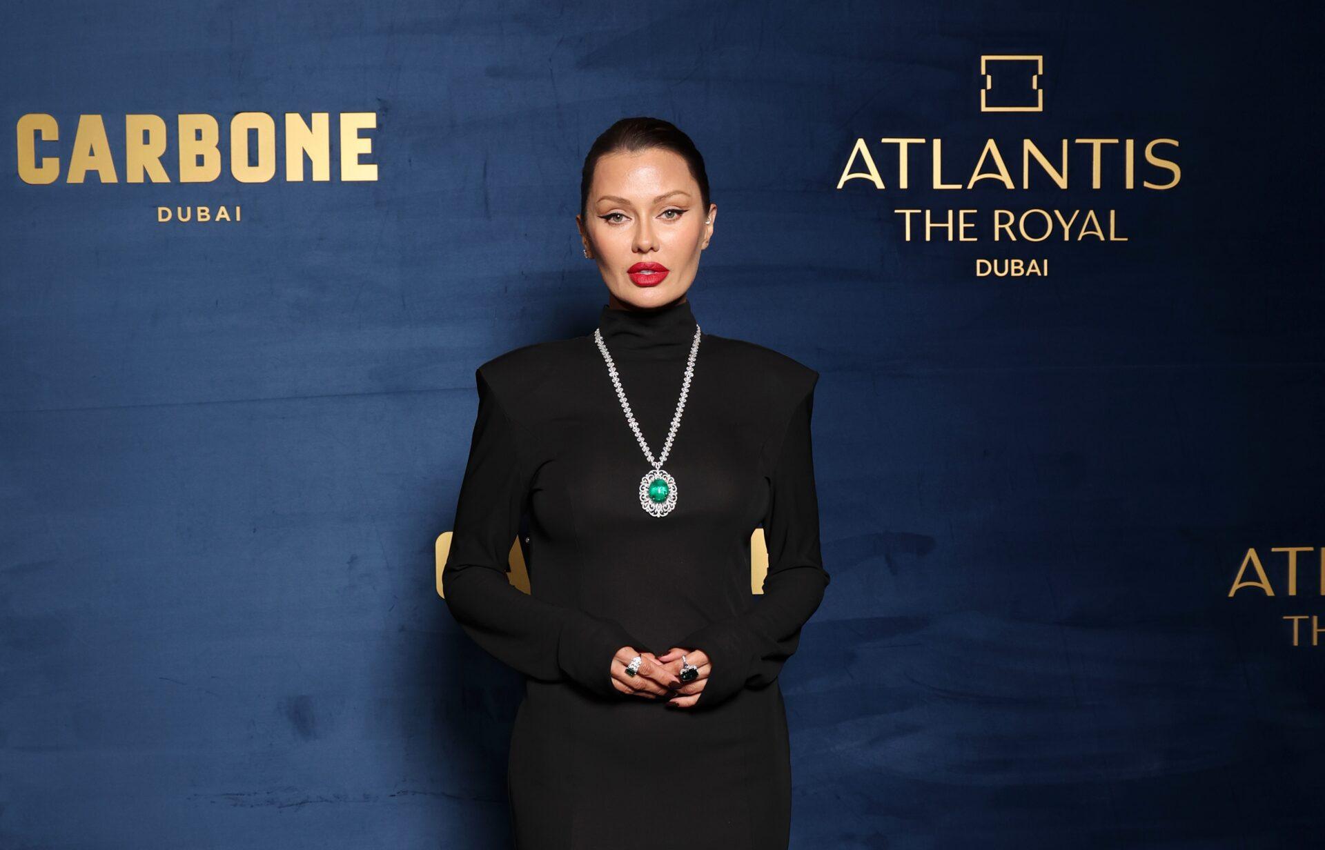 Wiktoria Bonia, jednak z najpopularniejszych rosyjskich influencerek podczas imprezy z okazji otwarcia restauracji Carbone w Dubaju w hotelu Atlantis The Royal.