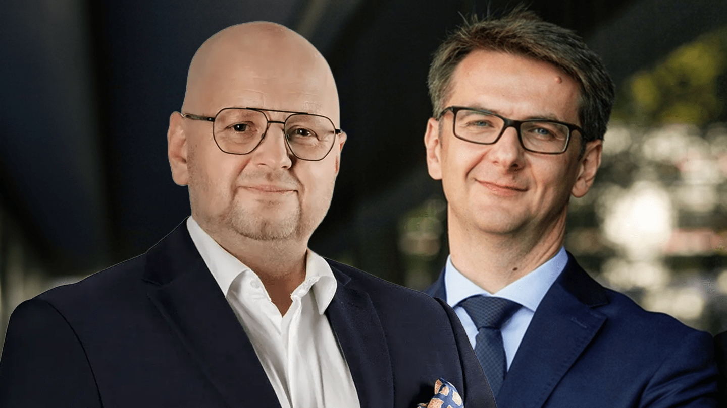 Zbigniew Prus, prezes PKP Cargo, Michał Łotoszyński, członek zarządu PKP Cargo ds. finansowych