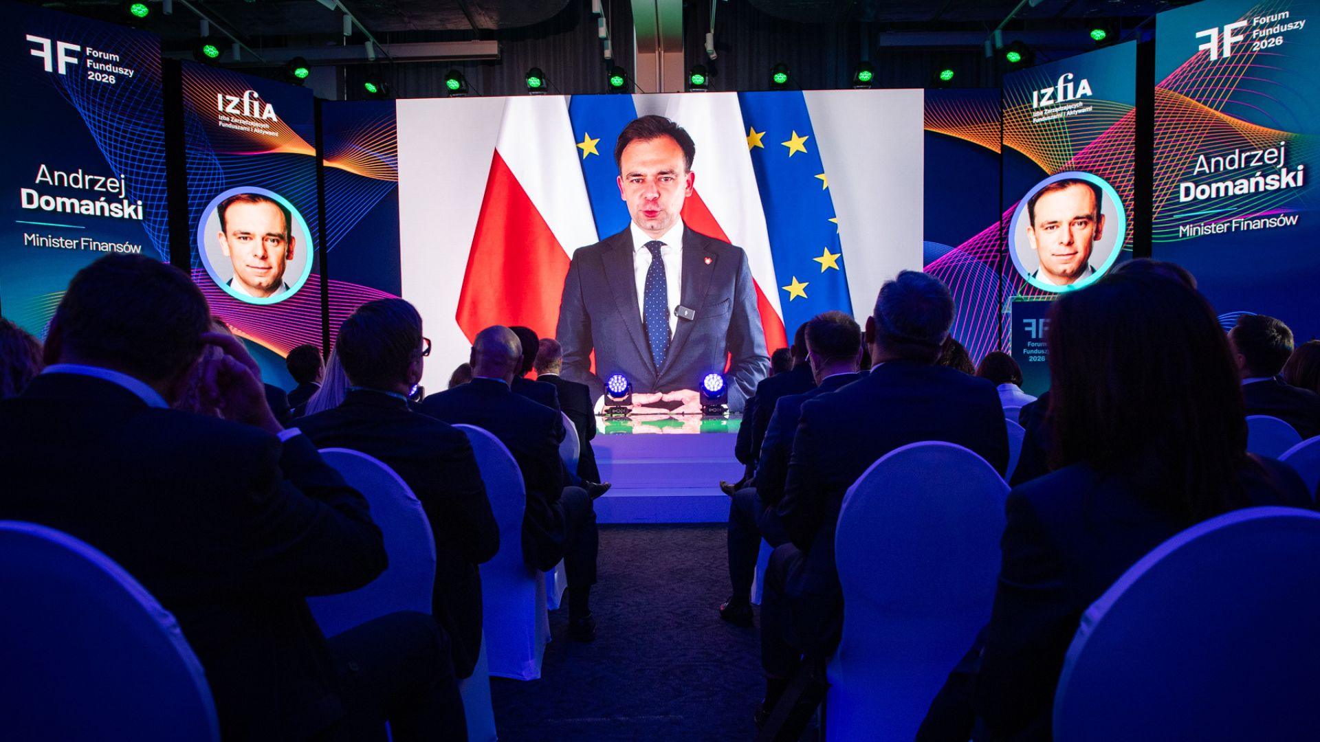 Minister Andrzej Domański podczas Forum Funduszy